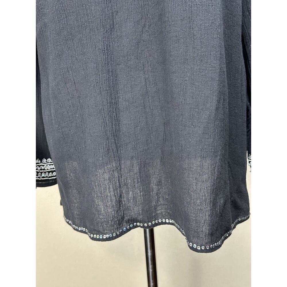VTG Phool Top Size XL Embroidered V-Neck Women’s Tunic Blouse 100% Cotton - Picture 3 of 13